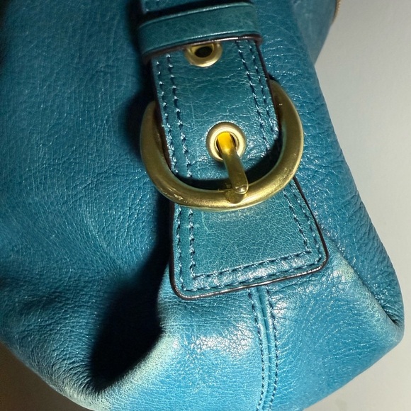 Coach Teal Leather Satchel - Picture 4 of 8